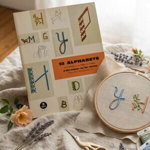 Vintage 18 Alphabets Iron On Transfer Patterns | DMC French Embroidery Book